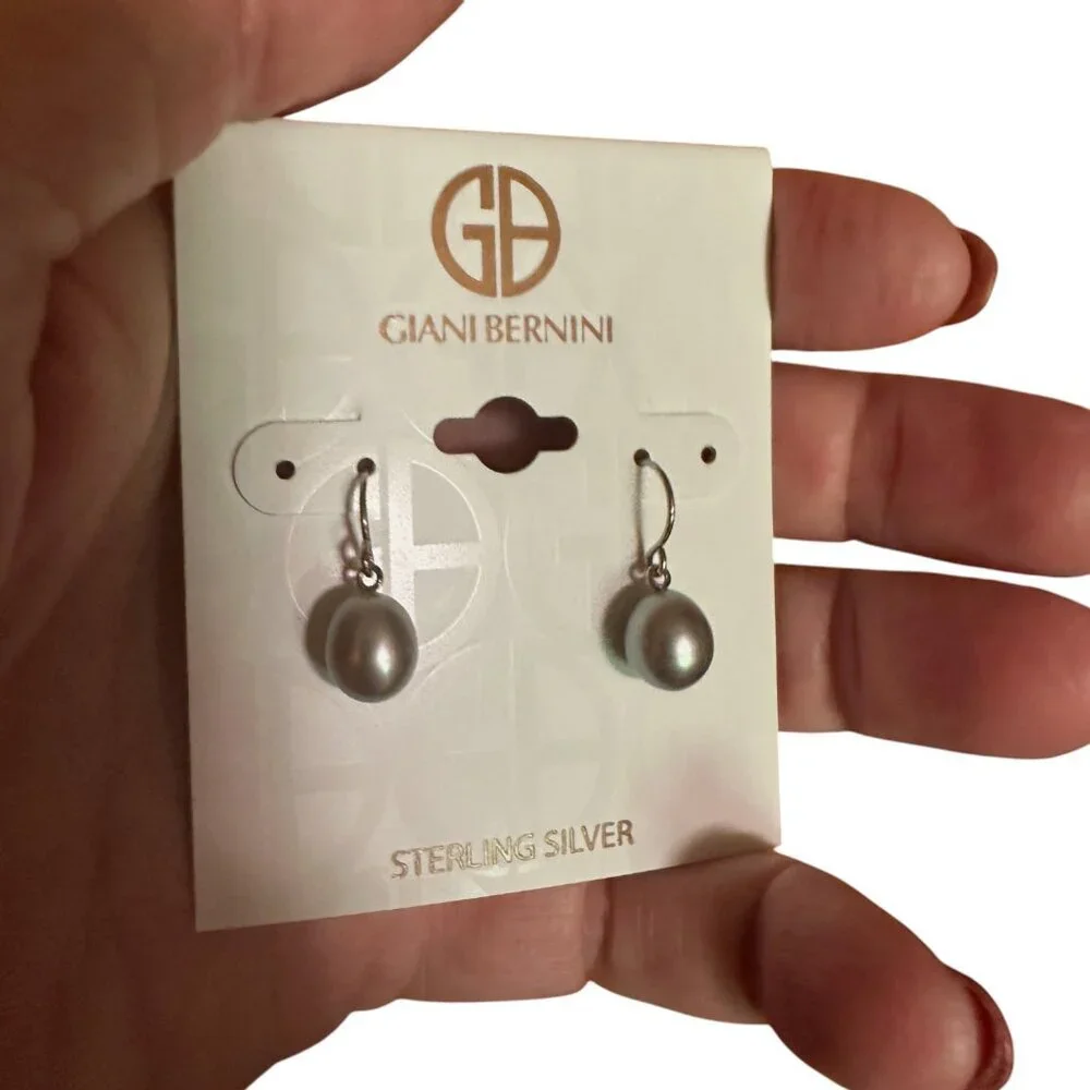 Giani Bernini Gray Cultured Freshwater Pearl Earrings Sterling Silver - Picture 5 of 10